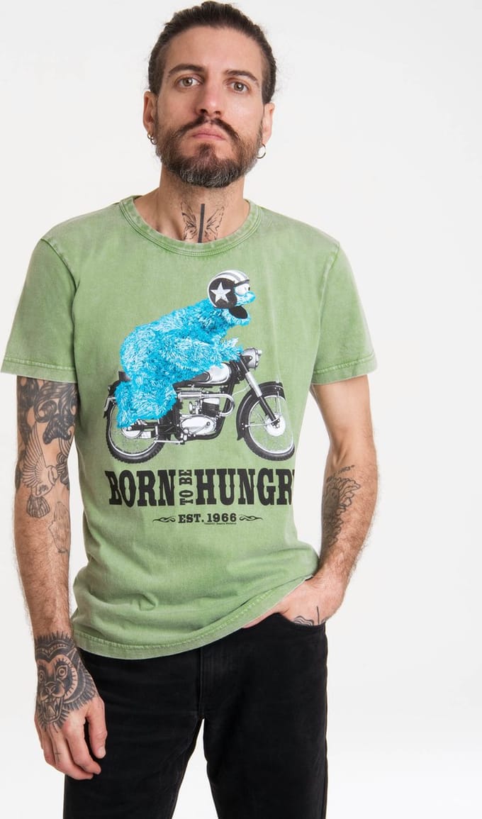 Logoshirt T-Shirt Sesamstrasse - Krümelmonster Motorrad