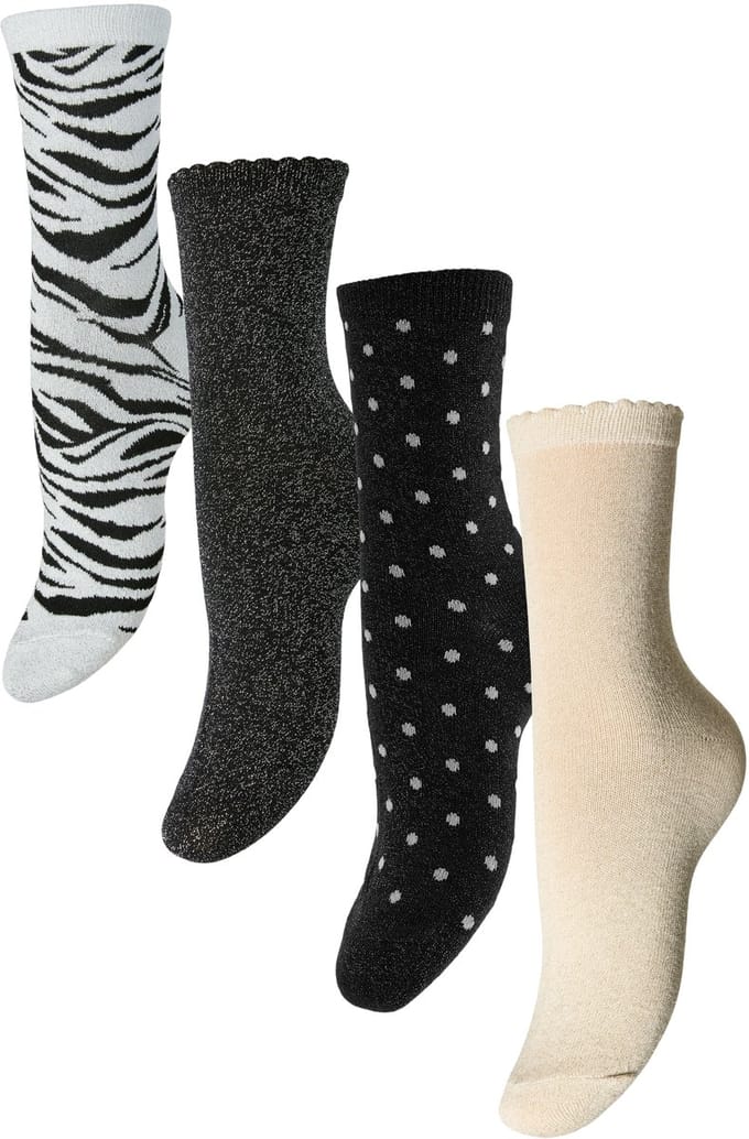 Pieces Ebby Glitter Long Sokken Dames (4-pack)