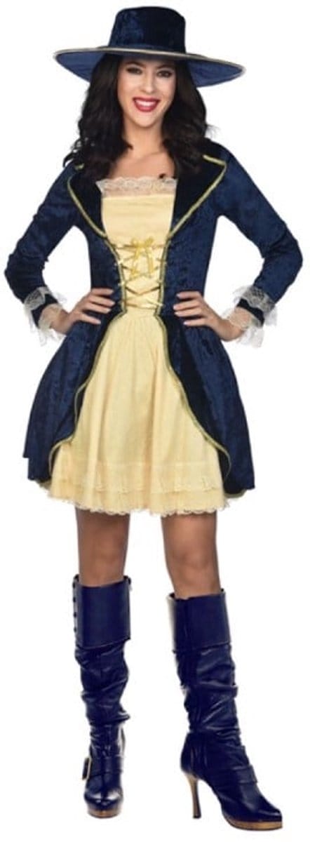Amscan Captain Pirate Bride Dameskostuum Piraat blauw maat M