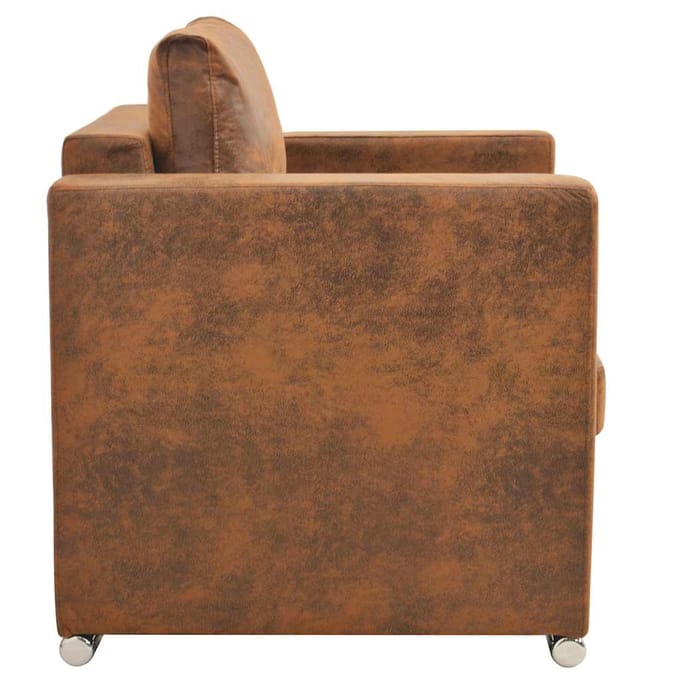 vidaXL - Fauteuil - bruin - 82x73x82 - cm - imitatiesuède