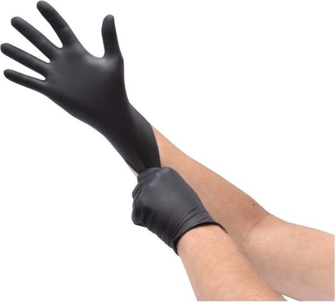 Handschoen Nitrile - L - Zwart - Ongepoederd - 100 stuks