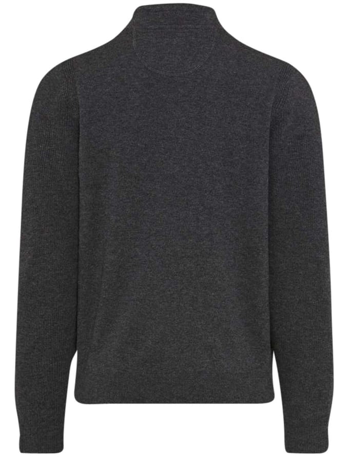Trui Brax Half Zip antraciet donker gemeleerd
