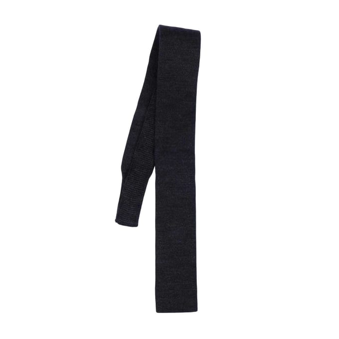 Boss Gebreide Wol Skinny Stropdas (Grijs)