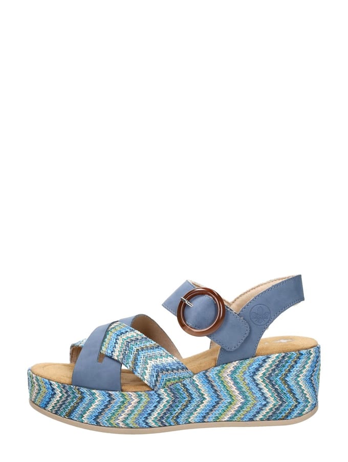 Rieker Sandalen Hak Sandalen Hak - Blauw - Maat 38