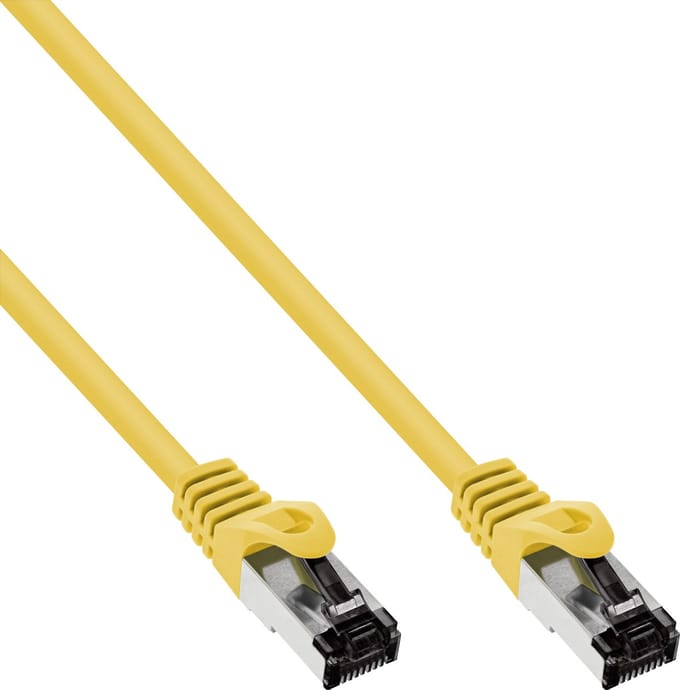 InLine® Patchkabel, S/FTP (PiMf), Cat.8.1, 2000MHz, halogeenvrij, geel, 0,3m