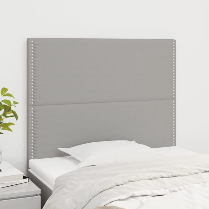 vidaXL - Hoofdbord - lichtgrijs - 100x5x118/128 - cm - stof