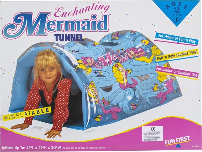 Speeltunnel Zeemeermin opblaasbaar - 107 x 76 x 56 cm