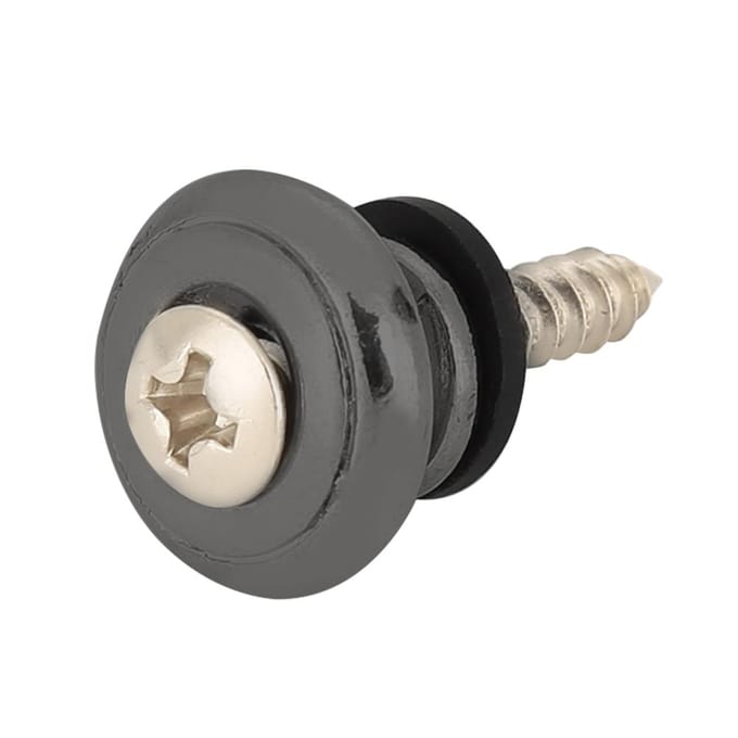 10 Pièces Bouton de Blocage de Sangle de Guitare Métal Bouton de Sangle avec Vis pour Ukulélé Basse Électrique(Noir) black