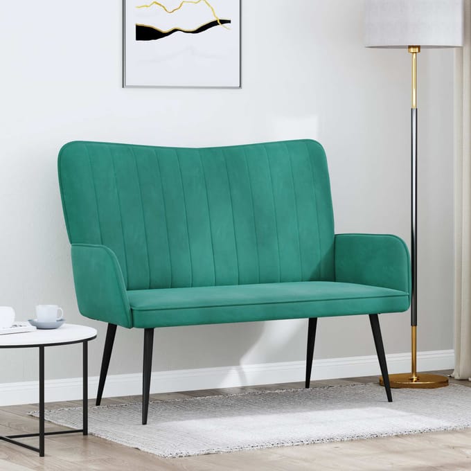 vidaXL - 2-Zits - Sofa - Turquoise - 115 - x - 61 - x - 87 - cm - fluweel