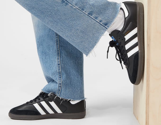 ADIDAS Samba OG schoenen - leer & suède - unisex (42, Zwart)