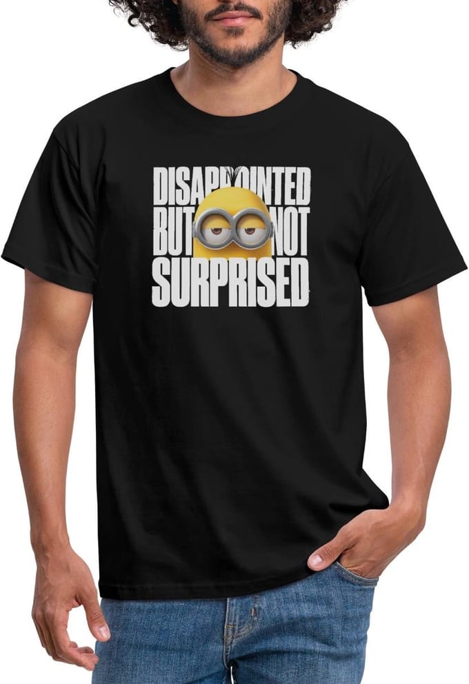 Minions Kevin Teleurgesteld Maar Niet Verrast T-Shirt Heren