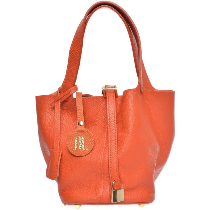 Anna Luchini Oranje Rundleer Tas