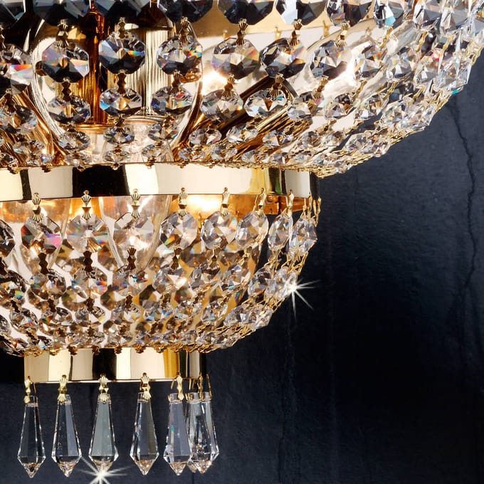ORION Wandlamp SHERATON 24k verguld, 3-lichts