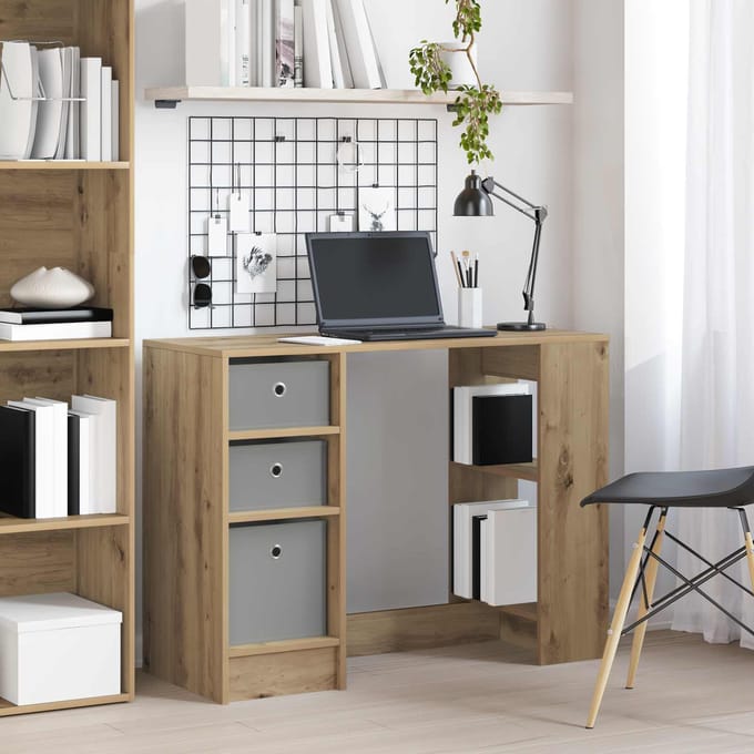 vidaXL - Bureau - Artisan - Eiken - 100 - x - 40 - x - 75 - cm - Bewerkt - hout