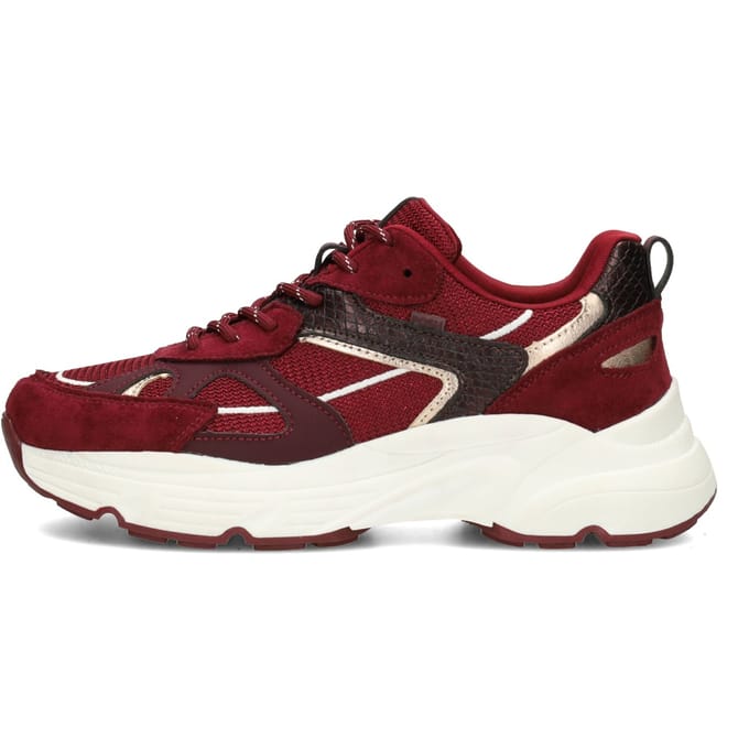 POSH by Poelman Ayoki Dames Sneakers - Bordeaux met combinatie