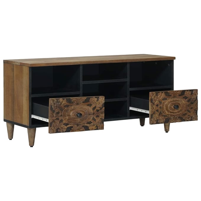 vidaXL - TV - Kast - Bruin - 100 - x - 33 - x - 46 - cm - Massief - Mango - Hout