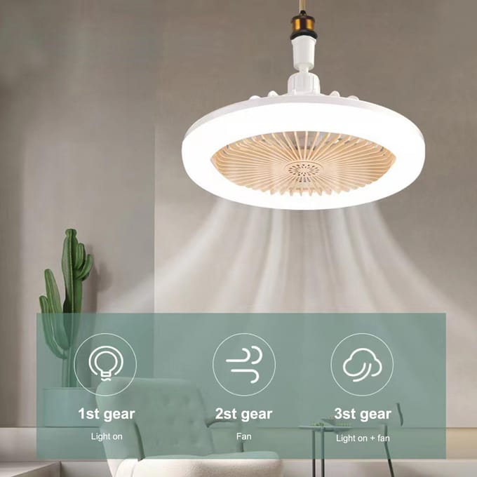 Ventilatorlamp Eetkamer Woonkamer Slaapkamer Stille Plafondmodel Plafondventilator Licht Drie Windsnelheden Thuis without remote control (white cover