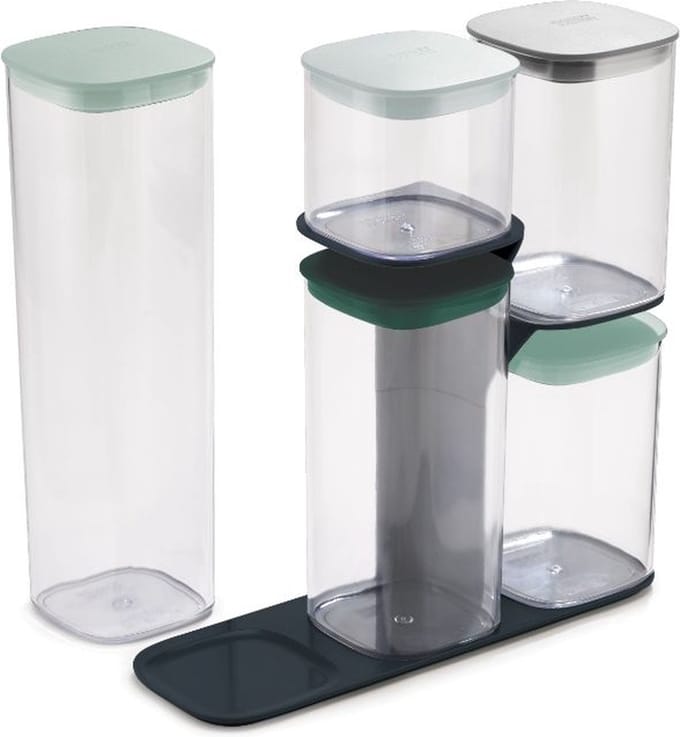 Joseph Joseph Editions Vershouddozen - Voorraadpot met Standaard - Set van 5 Stuks - Groen