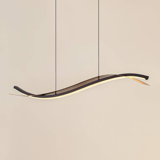 Lucande LED hanglamp Alevia, zwart/goud, CCT