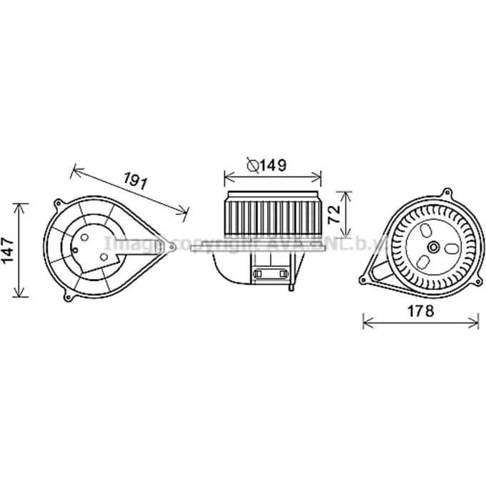 Elektromotor, interieurventilator AVA COOLING FT8427