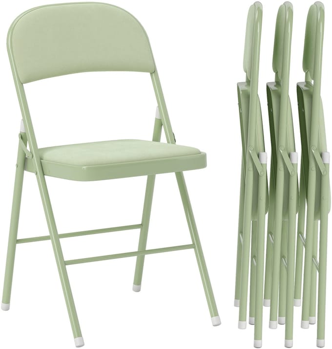 HOMCOM-vouwstoel-velours (100% polyester)-45x46x78cm-groen