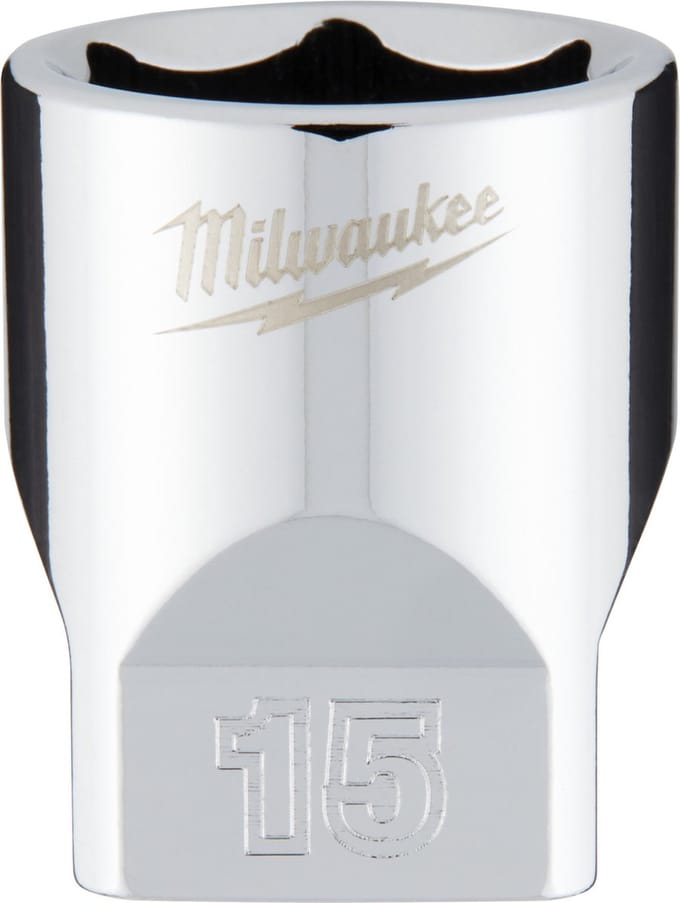 Milwaukee 1/4 Ratel Dop Metrisch Standaard 15 mm - 4932478323