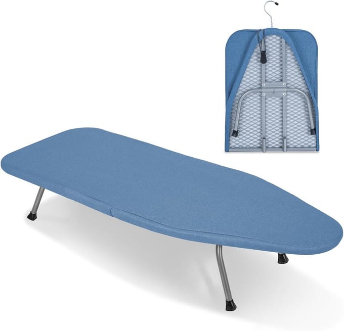 Inklapbare Strijkplank Klein - Draagbaar & Compact Werkblad Strijkplank 80x30 cm met Katoenen Hoes