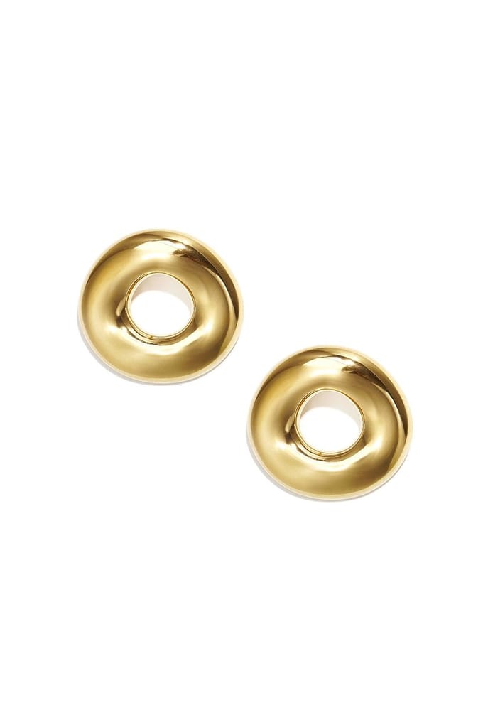 Statement oorbellen in donut vorm - zilveren kleur