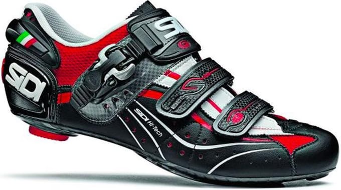 Sidi Genius 6.6 - Fietsschoenen - Carbon - Rood/Zwart/Wit - Maat 44.50
