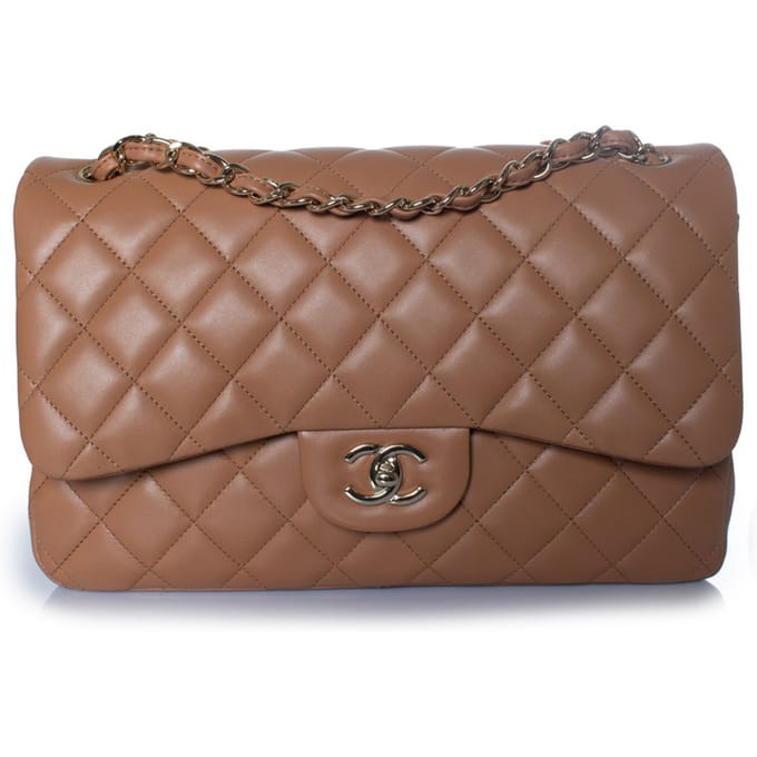 Chanel, Jumbo gewatteerde leren tas in karamel