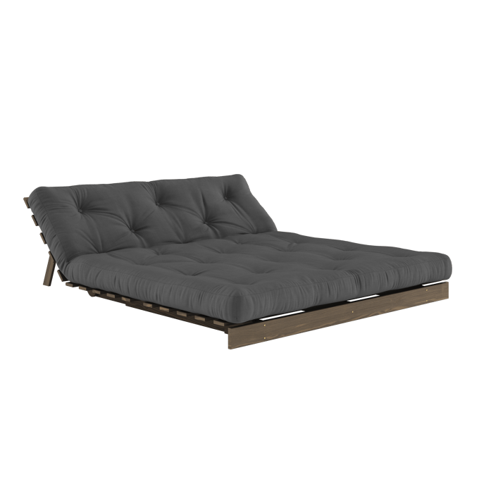 Karup Slaapbank Roots 160 - 734 Dark Grey - 106 carob brown lacquered