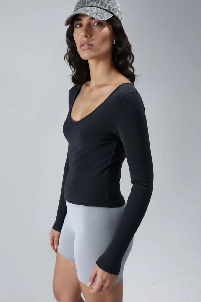 Getailleerde V-hals Langdurige Blouse