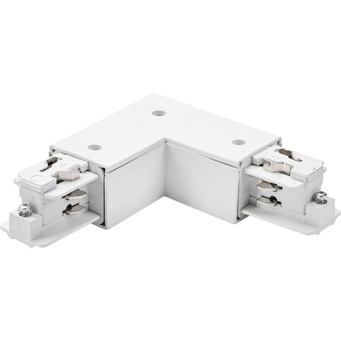 BRUMBERG hoekverbinder ONETRACK, wit, aardedraad aan de buitenkant
