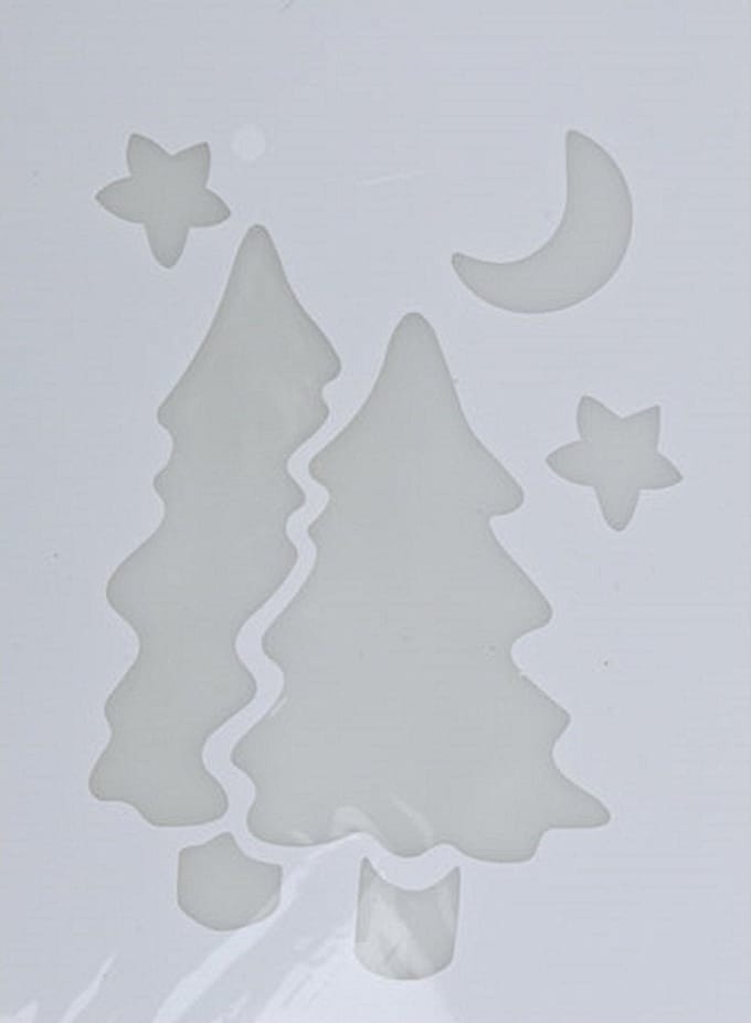 Kerst raamsjabloon kerstboom - wit - 35 cm - raamdecoratie - kerstversiering - sneeuwspray sjabloon