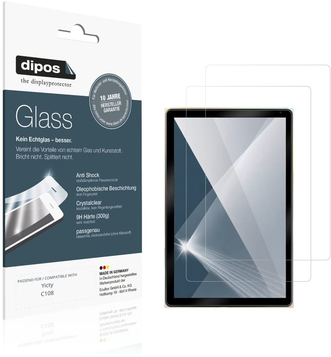 dipos – 2x Pantserfolie geschikt voor Yicty C108 | 9H Screenprotector