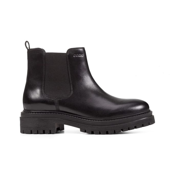 Geox D Iridea B Leren Dames Zwarte Boots