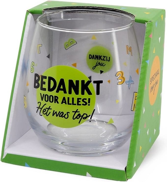 Glas - Water- & wijnglas - Bedankt voor alles!