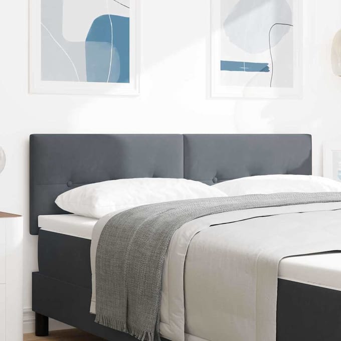 vidaXL - Hoofdbord - Donkergrijs - 160 - cm - Fluweel
