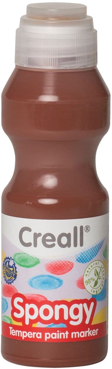Creall verfstift bruin - Spongy 70ml kinderverf ergonomisch.