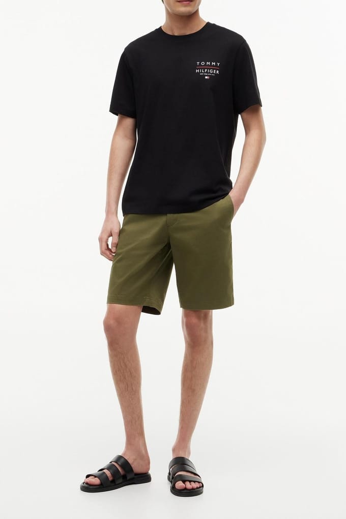 Tommy Hilfiger Brand Love T-shirt Black Maat: M | Basic T-Shirts Outlet | Heren | Zwart