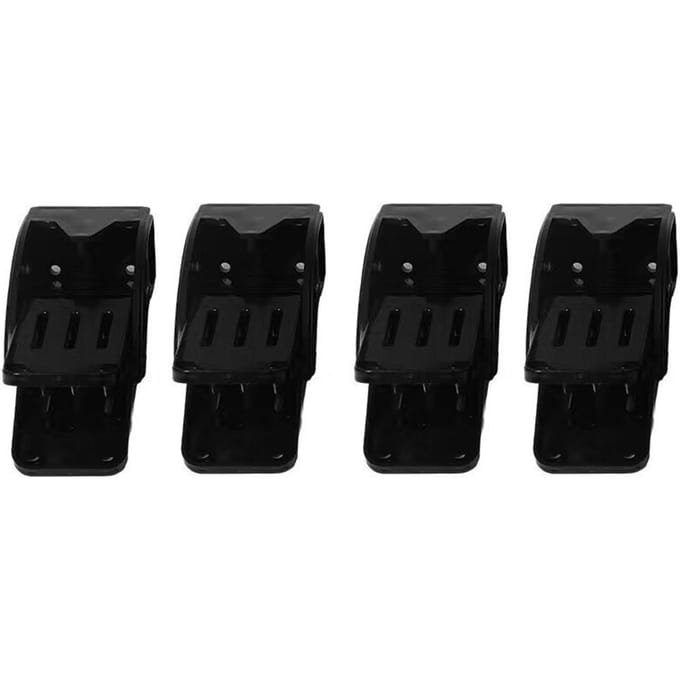 Pinces de lavage pour tapis de sol de voiture, 4 pièces, support robuste pour coussinets de pieds, Clips de fixation muraux polyvalents noir
