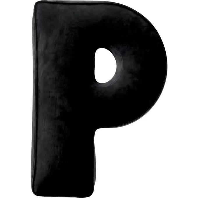 Kussen letter p Yellow Tipi Posh Velvet