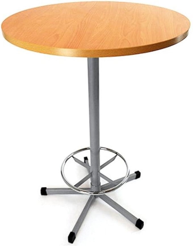 Statafel Ecoro rond 80CM bladkleur Wit framekleur Licht grijs (Ral 7035)