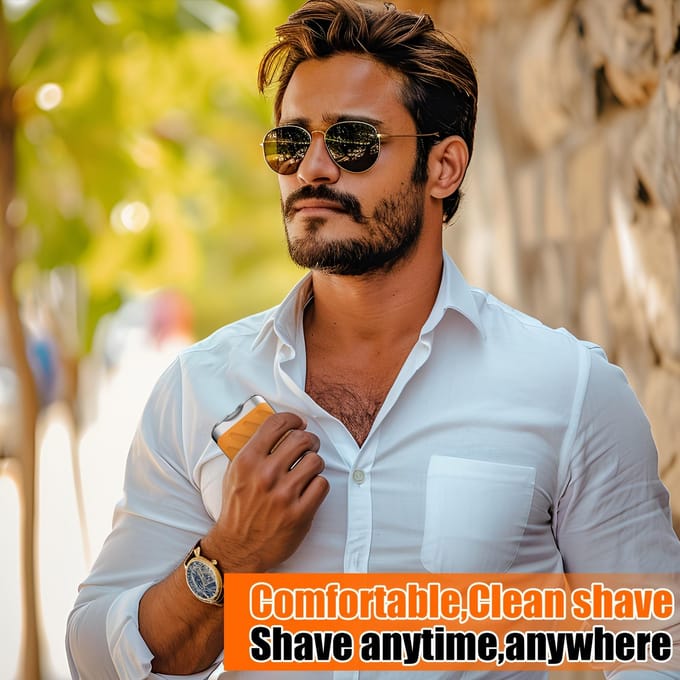 Mini rasoir électrique pour hommes, double tête, étanche, rechargeable, rotatif, de voyage, portable, pour cheveux et barbe noir