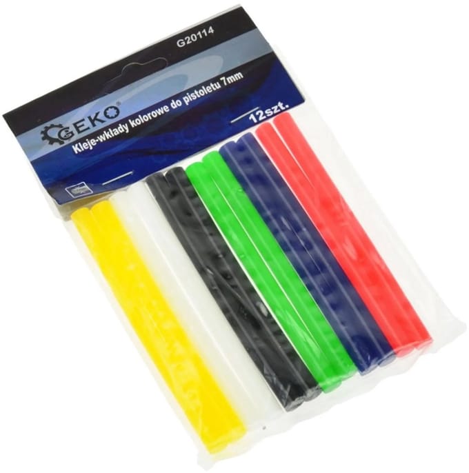 GEKO Kleefstiften - Flexibel & Kleurig - 7 mm - 12 stuks - Voor Lijmpistool