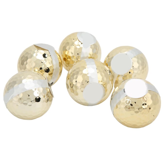 6 stuks Gouden Golf Lint Bal Luxe Elegant Golfbal Cadeaus voor Ceremonie Viering Festivals white