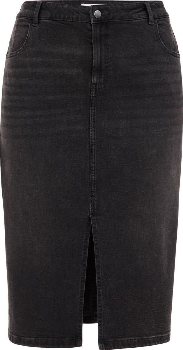 WE Fashion Dames high rise denim rok - Curve