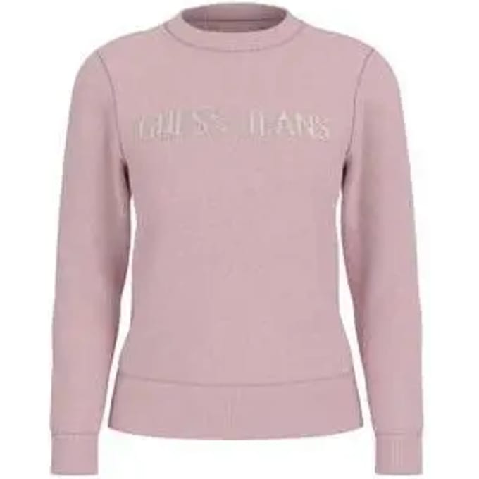 Guess Jeans Intarsia Trui Wit M Vrouw