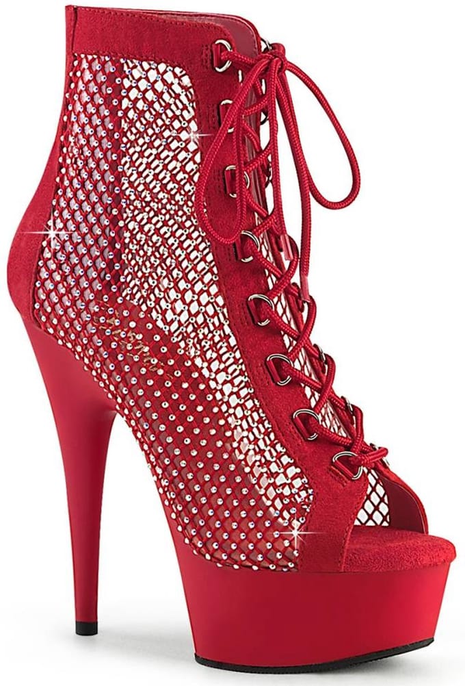 Pleaser - DELIGHT-600-33RM Plateau Laarzen - US 9 - 39 Shoes - Rood