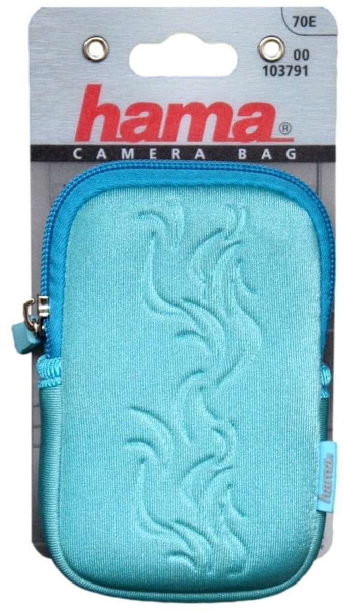 Luxe Neopreen Cameratas met Vlammenprint 70E Turquoise